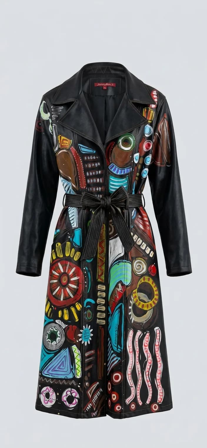 Trench Coat Upcycle Fernanda Bastos + RE.USE em Couro Sintético Tam. G | One of One