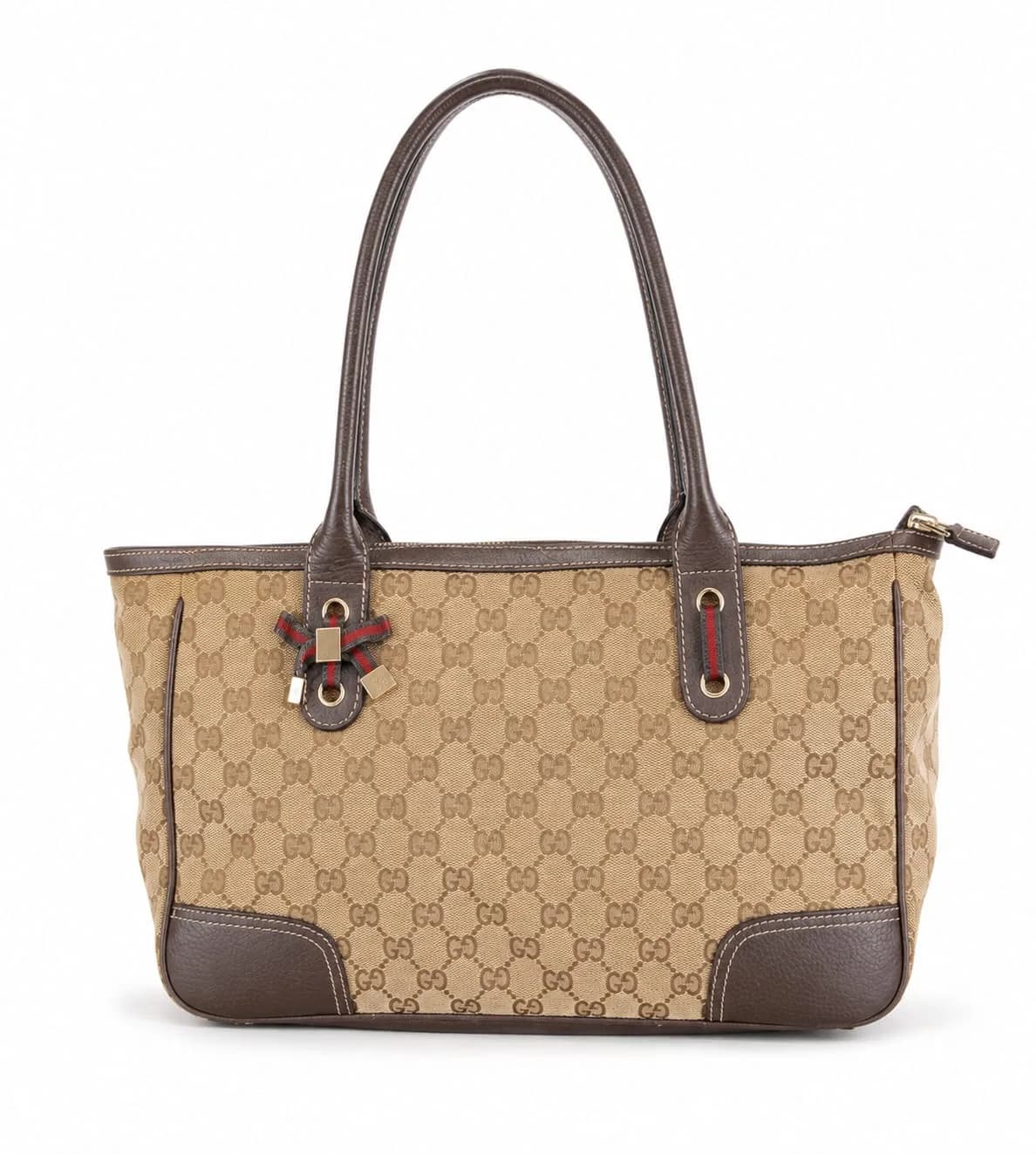 Bolsa Gucci Original GG Canvas Marrom com Couro | Vintage