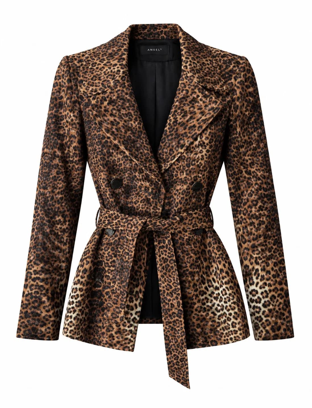 Blazer MNG Suit Animal Print Onça com Cinto Tam. S/XS